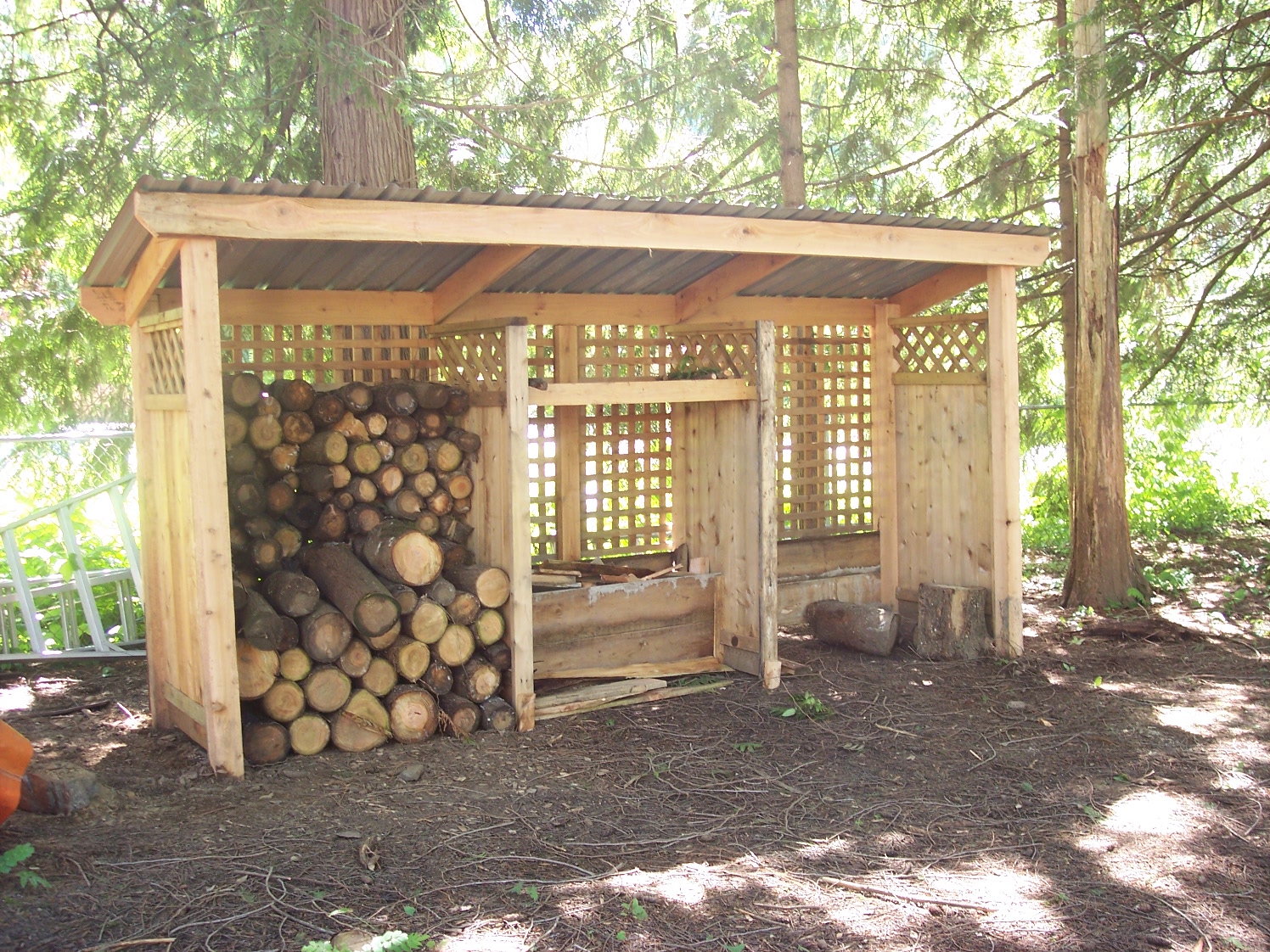 Completed wood shed